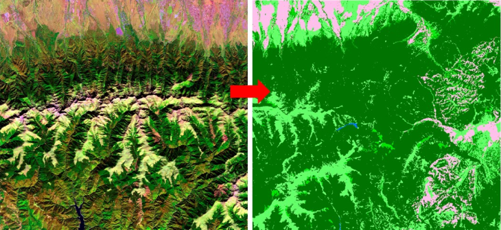 Розпізнавання масивів рослинності по супутникових знімках 